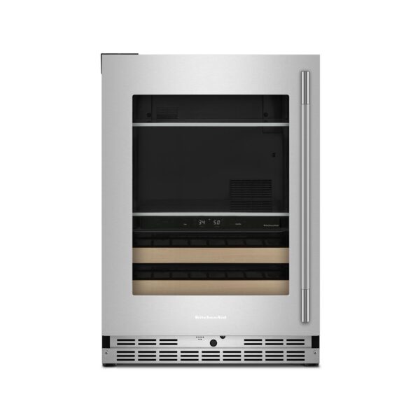 KitchenAid 24-Inch Beverage Center with 14-Bottle Wine Capacity in PrintShield Stainless