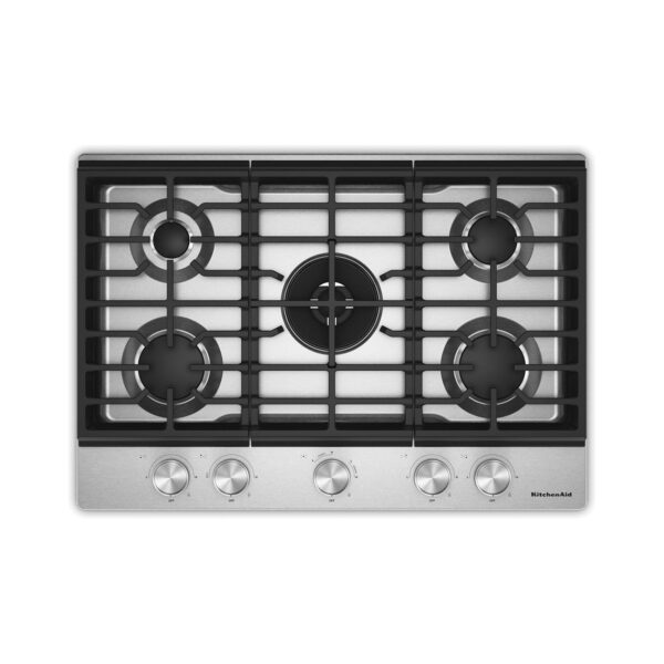 KitchenAid® 30 in. Gas Cooktop with 5 Burners and Integrated Wok Grate