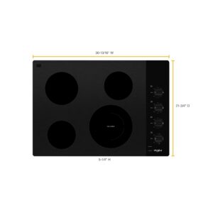 Whirlpool® 30-inch Electric Ceramic Glass Cooktop with FlexHeat™ Dual Radiant Element, Black (WCE55US0HB) view 4