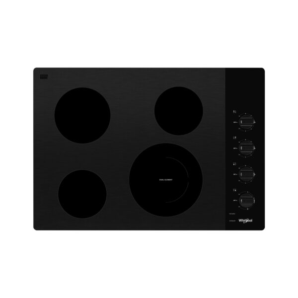 Whirlpool® 30-inch Electric Ceramic Glass Cooktop with FlexHeat™ Dual Radiant Element, Black (WCE55US0HB)