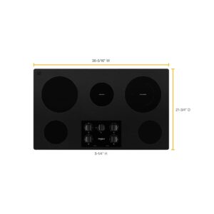 Whirlpool® 36-inch Electric Ceramic Glass Cooktop with FlexHeat™ Dual Radiant Element, Black (WCE55US6HB) view 4