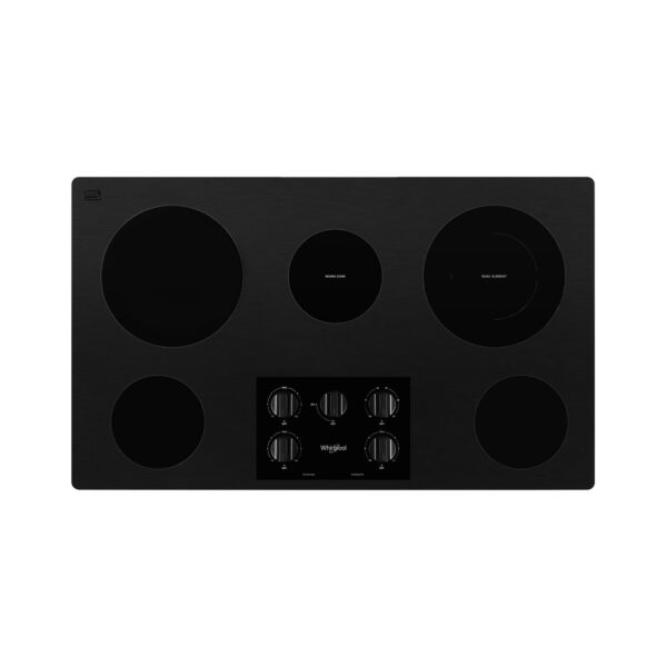 Whirlpool® 36-inch Electric Ceramic Glass Cooktop with FlexHeat™ Dual Radiant Element, Black (WCE55US6HB)