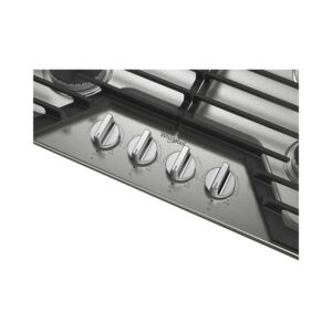 Whirlpool® 30-inch Gas Cooktop with EZ-2-Lift™ Hinged Cast-Iron Grates, Stainless Steel (WCGK5030PS) view 2