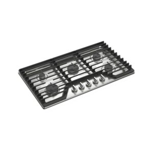 Whirlpool® 36-inch Gas Cooktop with 5 Burners & EZ-2-Lift™ Hinged Cast-Iron Grates, Stainless Steel (WCGK5036PS) view 5