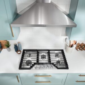 Whirlpool® 36-inch Gas Cooktop with 5 Burners & EZ-2-Lift™ Hinged Cast-Iron Grates, Stainless Steel (WCGK5036PS) view 7