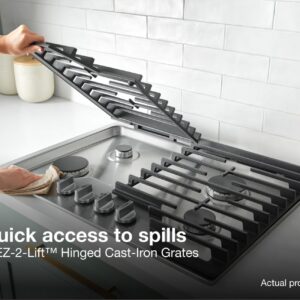 Whirlpool® 36-inch Gas Cooktop with 5 Burners & EZ-2-Lift™ Hinged Cast-Iron Grates, Stainless Steel (WCGK5036PS) view 8