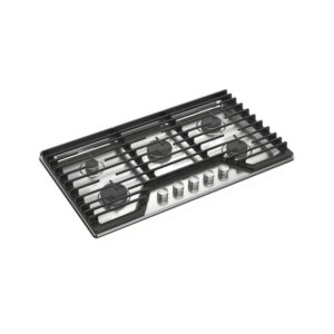 Whirlpool® 36-inch Gas Cooktop with 5 Burners, Dishwasher-Safe Metal Knobs & EZ-2-Lift™ Cast-Iron Grates, Stainless Steel (WCGK7036PS) view 5