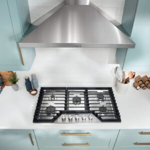 Whirlpool® 36-inch Gas Cooktop with 5 Burners, Dishwasher-Safe Metal Knobs & EZ-2-Lift™ Cast-Iron Grates, Stainless Steel (WCGK7036PS) view 7