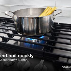 Whirlpool® 36-inch Gas Cooktop with 5 Burners, Dishwasher-Safe Metal Knobs & EZ-2-Lift™ Cast-Iron Grates, Stainless Steel (WCGK7036PS) view 8