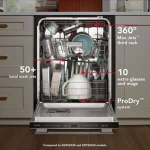 KitchenAid® 360° Max Jets™ Third Rack Dishwasher with Stemware Shield and Stemware Clips, 44 dBA view 3