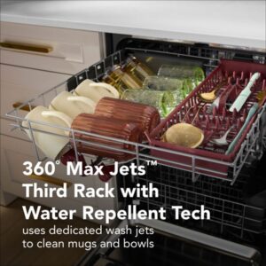 KitchenAid® 360° Max Jets™ Third Rack Dishwasher with Stemware Shield and Stemware Clips, 44 dBA view 4