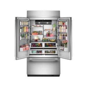 KitchenAid 24.2 Cu. Ft. 42-Inch Built-In French Door Bottom Mount Refrigerator with Signature Platinum Interior in PrintShield® Finish view 2