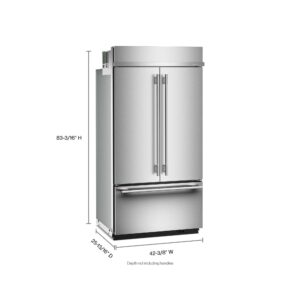 KitchenAid 24.2 Cu. Ft. 42-Inch Built-In French Door Bottom Mount Refrigerator with Signature Platinum Interior in PrintShield® Finish view 3