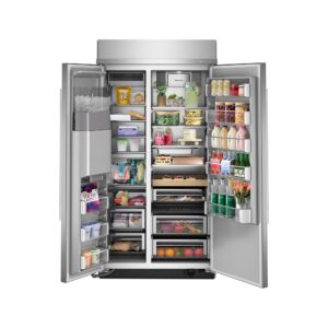 KitchenAid 25.1 Cu. Ft. 42-Inch Built-In Side-by-Side Refrigerator with Exterior Water and Ice Dispenser with Measured Fill in PrintShield® Finish view 2