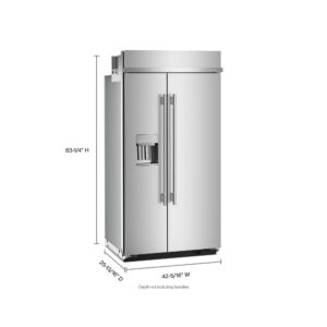 KitchenAid 25.1 Cu. Ft. 42-Inch Built-In Side-by-Side Refrigerator with Exterior Water and Ice Dispenser with Measured Fill in PrintShield® Finish view 3