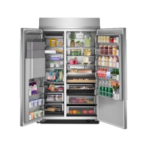 KitchenAid 29.4 Cu. Ft. 48-Inch Built-In Side-by-Side Refrigerator with Exterior Water and Ice Dispenser with Measured Fill in PrintShield® Finish view 2
