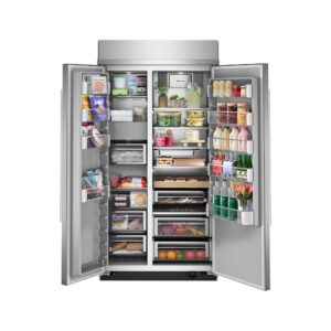 KitchenAid 25.5 Cu. Ft. 42-Inch Built-In Side-by-Side Refrigerator with Signature Platinum Interior in PrintShield® Finish view 3