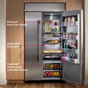KitchenAid 25.5 Cu. Ft. 42-Inch Built-In Side-by-Side Refrigerator with Signature Platinum Interior in PrintShield® Finish view 9