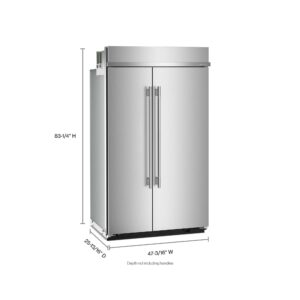 KitchenAid 29.4 Cu. Ft. 48-Inch Built-In Side-by-Side Refrigerator with Signature Platinum Interior in PrintShield® Finish view 2