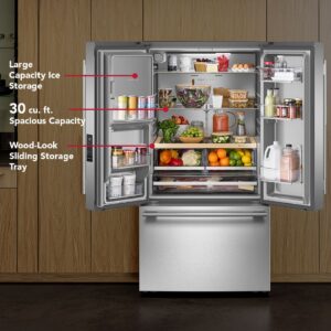 KitchenAid 30 Cu. Ft. 36-Inch French Door Refrigerator with Exterior Water and Ice Dispenser view 8