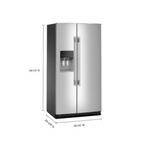 KitchenAid 20.8 Cu. Ft. 36-Inch Counter-Depth Side-by-Side Refrigerator with Exterior Ice and Water Dispenser view 5