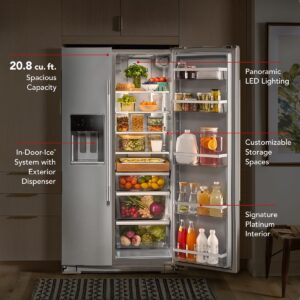 KitchenAid 20.8 Cu. Ft. 36-Inch Counter-Depth Side-by-Side Refrigerator with Exterior Ice and Water Dispenser view 7