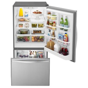 Whirlpool® 19 Cu. Ft. Freestanding Bottom-Mount Refrigerator with SpillGuard™ Glass Shelves view 2