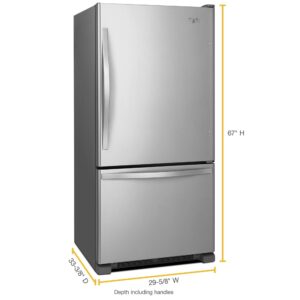 Whirlpool® 19 Cu. Ft. Freestanding Bottom-Mount Refrigerator with SpillGuard™ Glass Shelves view 5