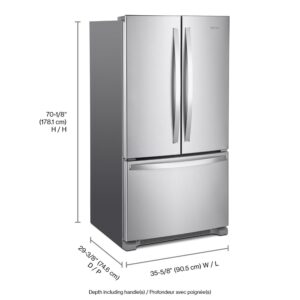 Whirlpool® 20 Cu. Ft. Counter-Depth French Door Refrigerator with Interior Water Dispenser view 15