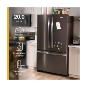 Whirlpool® 20 Cu. Ft. Counter-Depth French Door Refrigerator with Interior Water Dispenser view 3