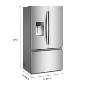 Whirlpool® 23 Cu. Ft. Smart Counter-Depth French Door Refrigerator with In-Door Ice Maker view 11