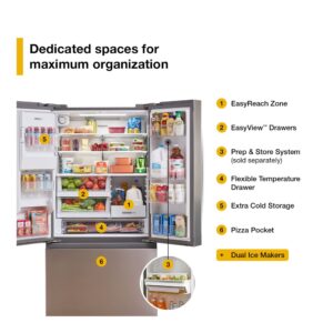 Whirlpool® 23 Cu. Ft. Smart Counter-Depth French Door Refrigerator with In-Door Ice Maker view 3