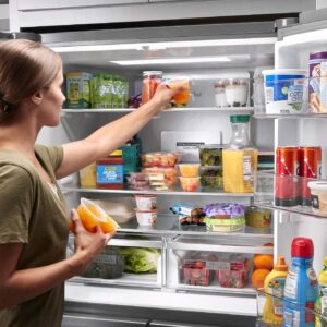 Whirlpool® 19 Cu. Ft. Counter-Depth 4-Door Refrigerator with Flexible Ice Bin and Pull-Out Freezer Shelves view 3