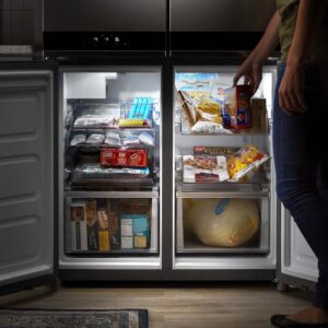 Whirlpool® 19 Cu. Ft. Counter-Depth 4-Door Refrigerator with Flexible Ice Bin and Pull-Out Freezer Shelves view 5