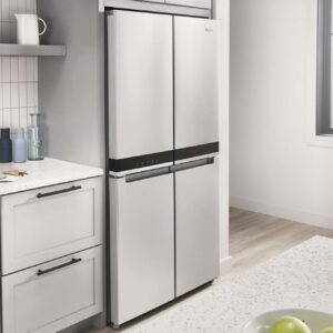 Whirlpool® 19 Cu. Ft. Counter-Depth 4-Door Refrigerator with Flexible Ice Bin and Pull-Out Freezer Shelves view 6