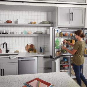 Whirlpool® 19 Cu. Ft. Counter-Depth 4-Door Refrigerator with Flexible Ice Bin and Pull-Out Freezer Shelves view 8