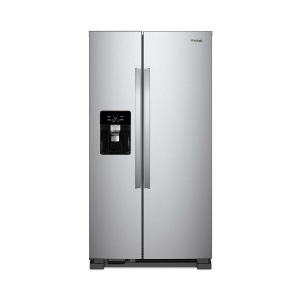 Whirlpool® 25 Cu. Ft. Side-by-Side Refrigerator with Can Caddy and Frameless Glass Shelves