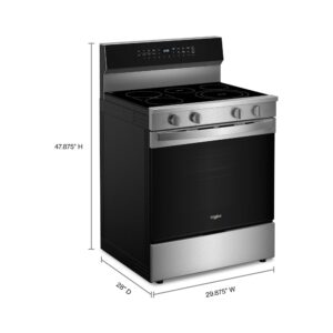 Whirlpool® 30-inch Electric Smart Range with Air Cooking Technology, No Preheat Air Fry, High Speed Preheat Oven, WipeClean™ Coating, and Steam/Self Clean view 7