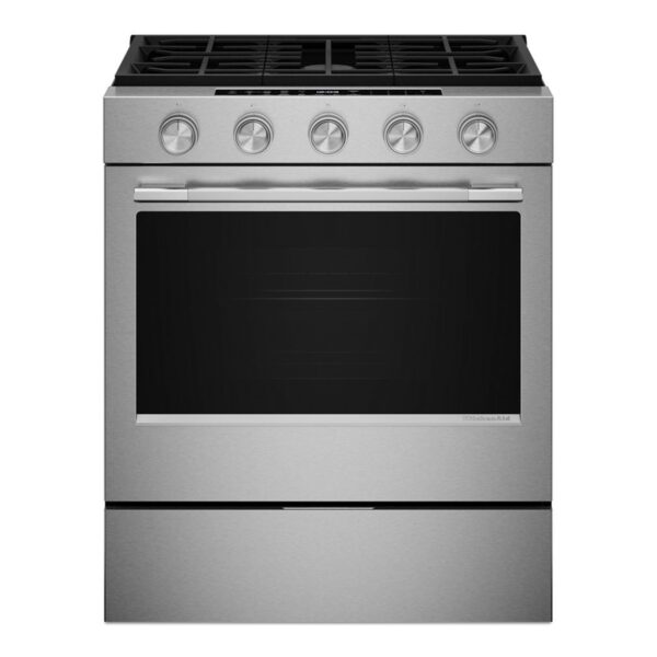 KitchenAid® 30-inch Slide-In Gas Range with Dual-Stacked Burner and Steam Bake