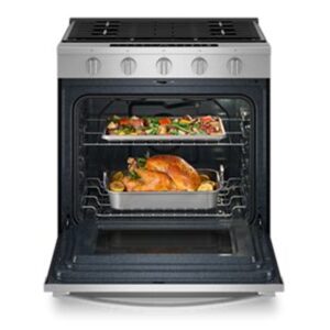 Whirlpool® 30-inch Slide-In Gas Range with Air Cooking Technology and EZ-2-Lift™ Hinged Grates view 3