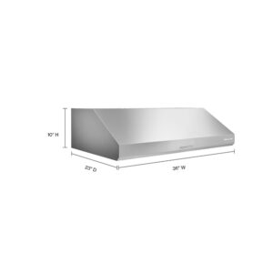 KitchenAid 36-inch Commercial-Style Under-Cabinet Range Hood, 585 CFM Motor Class view 3