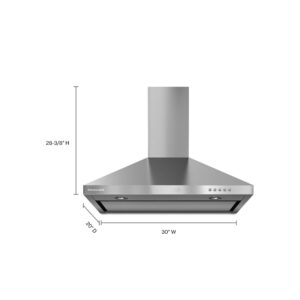 KitchenAid 30-inch Wall-Mount Canopy Range Hood, 3-Speed System view 2
