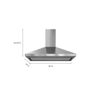 KitchenAid 36-inch Wall-Mount Canopy Range Hood, 3-Speed System view 2