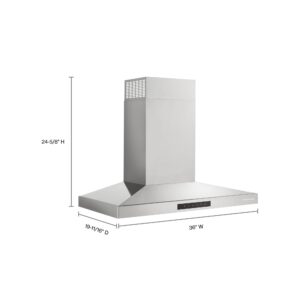 KitchenAid 36-inch Wall-Mount Canopy Range Hood, 4-Speed System view 3