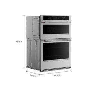 KitchenAid 30-inch Electric Combo Wall Oven with No Preheat Air Fry Mode – PrintShield Stainless view 3