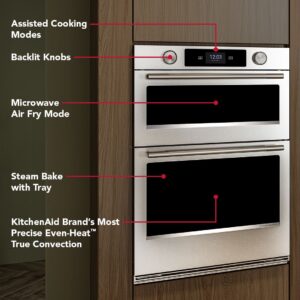 KitchenAid 30-inch Smart Electric Combo Wall Oven with Assisted Cooking Modes – PrintShield Stainless view 6