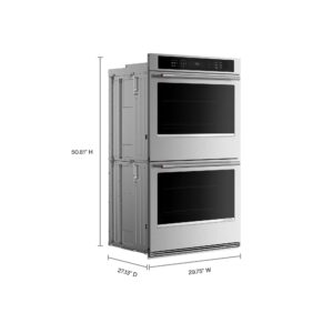 KitchenAid 30-inch Electric Double Wall Oven with No Preheat Air Fry Mode – PrintShield Stainless view 3