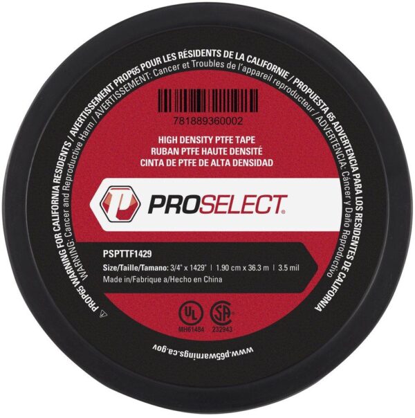 ProSelect 3/4 in. x 1,429 in. Silver High-Density PTFE Pipe Thread Tape
