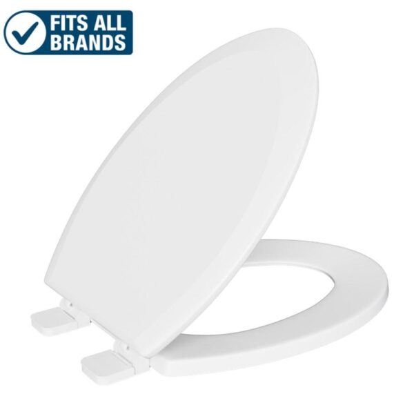 PROFLO Elongated Closed-Front Toilet Seat with Quick Release and Lid (Greenwood Collection)