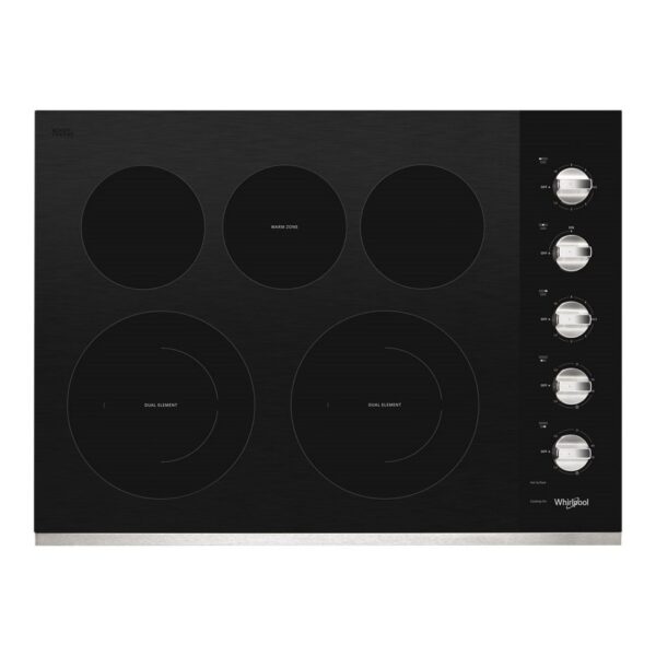 Whirlpool® 30-inch Electric Ceramic Glass Cooktop with Two Dual Radiant Elements